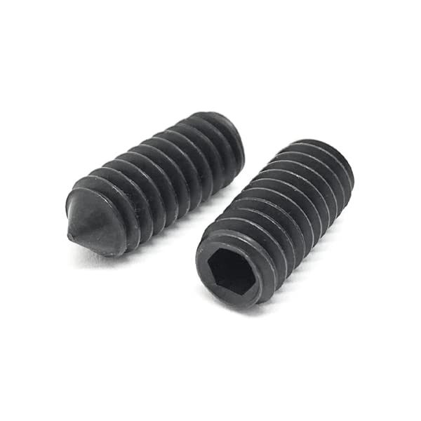 (1000 Pieces) #10-32x3/16' Alloy Cone Point Fine Thread Allen Socket Set Screw Black Oxide