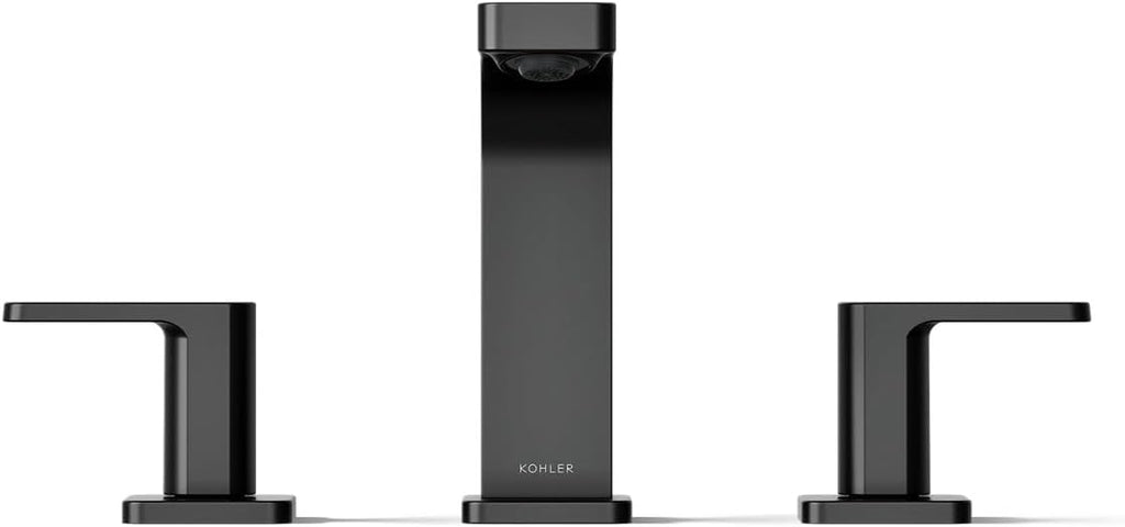 Kohler K-23484-4N-BL Parallel Widespread Bathroom Sink Faucet, .5 GPM, Lever Handles, Matte Black