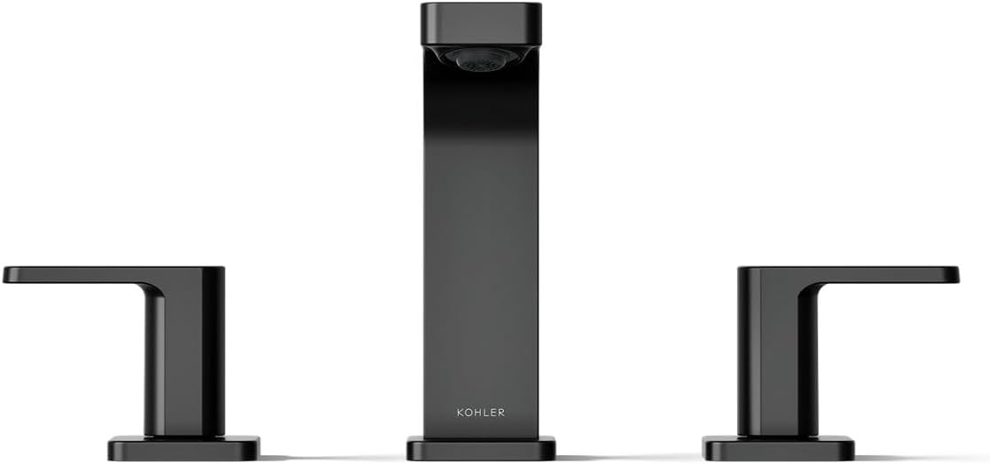 Kohler K-23484-4N-BL Parallel Widespread Bathroom Sink Faucet, .5 GPM, Lever Handles, Matte Black