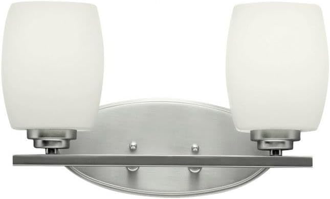 Kichler Eileen 14.25' 2 Light Vanity Light with Satin Etched Cased Opal Glass in Brushed Nickel