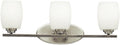 Kichler Eileen 24' 3 Light Vanity Light with Satin Etched Cased Opal Glass in Brushed Nickel