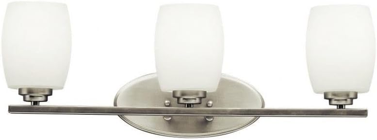 Kichler Eileen 24' 3 Light Vanity Light with Satin Etched Cased Opal Glass in Brushed Nickel