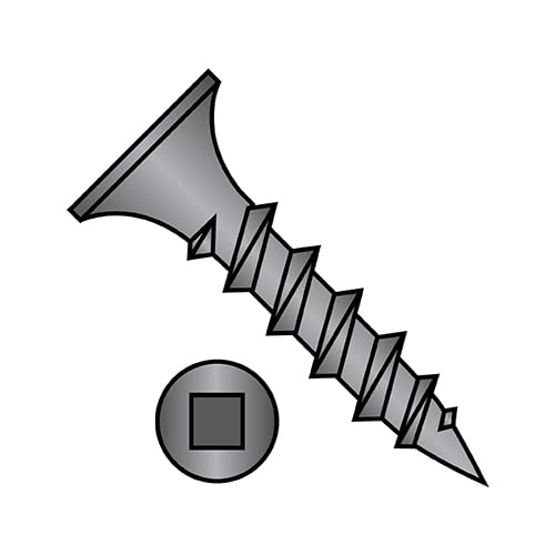 8X3 Square Recess Drive Bugle Head Coarse Thread Drywall Screw Black Phosphate - ECS-0848CQG
