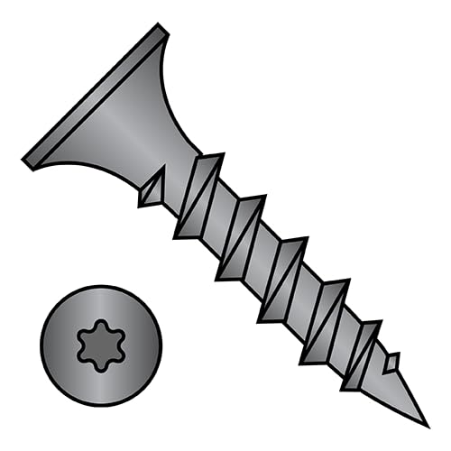 #10 x 3 1/2' Coarse Drywall Screws/Six-Lobe (Torx) / Bugle Head/Steel/Black Phos / 1000 Pc. Carton