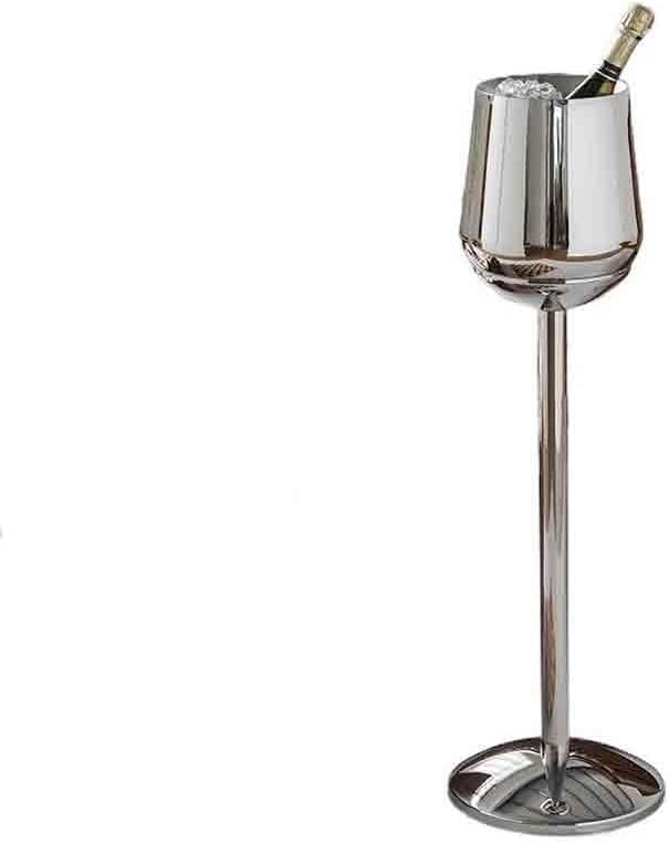Ice Bucket Creative Vertical Floor Standing Ice Bucket Light Luxury Champagne Bucket Chill Bucket Stand Stainless Steel Ice Bucket Beverage Tub
