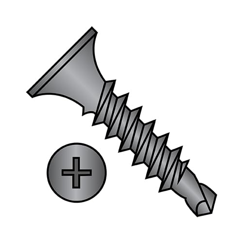 Generic 6-20X1 1/2 Phillips Bugle Head Full Thread Self Drilling Drywall Screw Black Phosphate - ECS-0624KPG