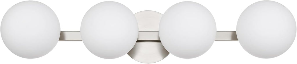 Bathroom Vanity Light Fixtures, Modern 4 Lights Globe Wall Sconce Lighting Brushed Nickel, Porch Wall Mount Light Fixture for Bathroom, Mirror Cabinets Hallway Stairs