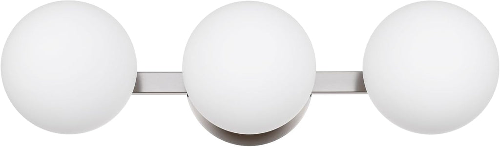 Bathroom Vanity Light Fixtures, Modern 3 Lights Globe Wall Sconce Lighting Brushed Nickel, Porch Wall Mount Light Fixture for Bathroom, Mirror Cabinets Hallway Stairs
