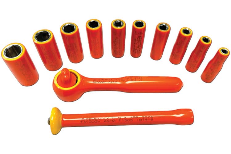 Cementex ISS14-13L, Socket Set: 1/4' Square Drive Deep Wall