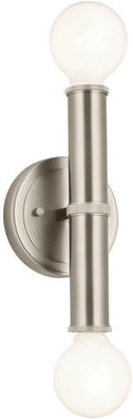Kichler Torche 9.75 Inch 2 Light Wall Sconce in Brushed Nickel