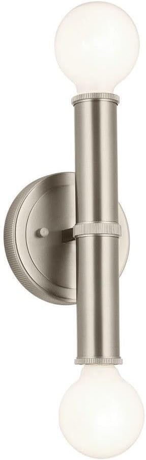 Kichler Torche 9.75 Inch 2 Light Wall Sconce in Brushed Nickel