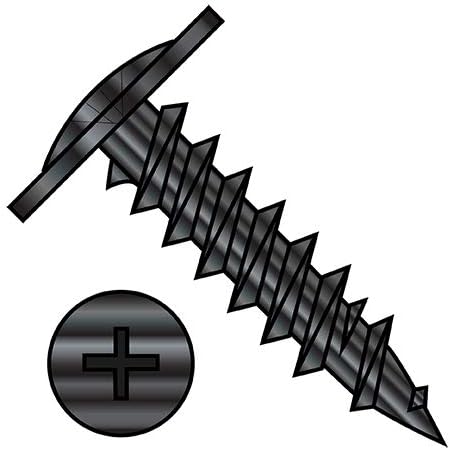 8X2 1/2 Phillips Modified Truss Head Fine Thread Drywall Screw Fully Threaded Black Oxide (Pack Qty 2,000) BC-0840YPMB by Shorpioen