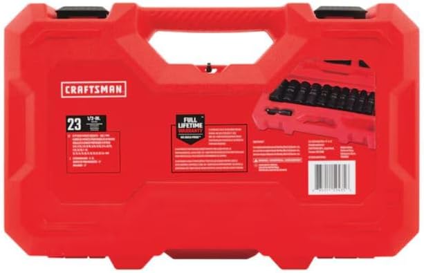 CRAFTSMEN 23 -Piece Standard (SAE) and Metric combination 1/2-in Drive Set 6-point Impact Socket Set
