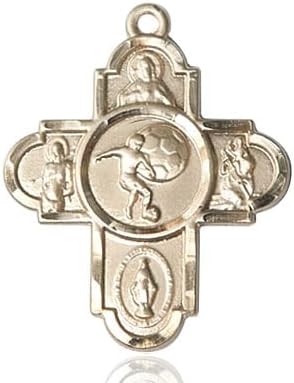 14kt Gold 5-Way Soccer Medal.