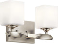 KICHLER Marette 13.5 ' 2 Light Vanity Light with Satin Etched Cased Opal Glass in Brushed Nickel