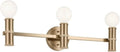 Kichler Torche 3-Light Vanity Light, Modern Light in Champagne Brozne, Damp Rated, for Single Vanity, Double Vanity, or Ample Mirror Space (24.25' x 5'), 55157CPZ