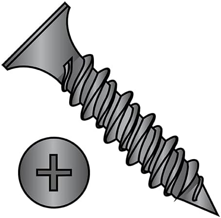 8X1 1/2 Phillips Bugle Head Hi Low Drywall Screw Black Phosphate (Pack Qty 4,000) BC-0824HPG By Shorpioen