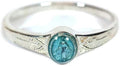 Bonyak Jewelry Sterling Silver Miraculous Ring w/Blue Epoxy Accent - Size 2