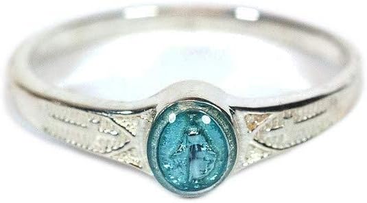 Bonyak Jewelry Sterling Silver Miraculous Ring w/Blue Epoxy Accent - Size 2