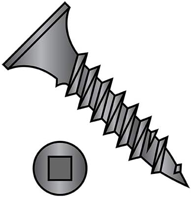 8-15X3 Square Recess Bugle Head Fine Thread Drywall Screw Black Phosphate (Pack Qty 2,000) BC-0848YQG by Shorpioen