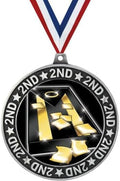 Crown Awards 2.75' 2nd Place Cornhole Shadow Medal Award, Silver Trophy Medal Prime