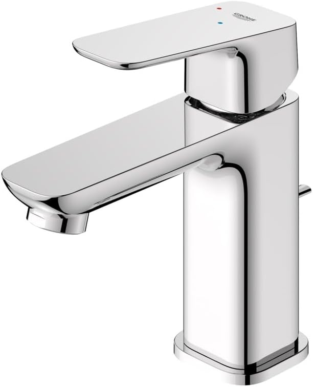 Grohe 1053490000 Cubeo Single Hole Single Handle S-Size Bathroom Faucet, Cold Start, 1.2 GPM, Starlight Chrome