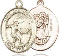 14kt Gold Filled St. Christopher/Soccer Medal.