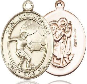 14kt Gold Filled St. Christopher/Soccer Medal.