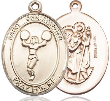 14kt Gold Filled St. Christopher Cheerleading Medal.