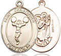 14kt Gold Filled ST. CHRISTOPHER/Cheerleading Medal.