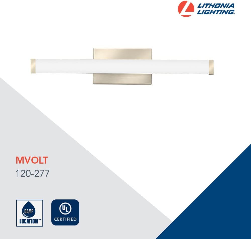 Lithonia Lighting FMVCSL 36-Inch MVOLT 3000K 90CRI BN M4 Vanity Light, 1900 Lumens, 120 Volts, 26 Watts, Damp Listed, Brushed Nickel