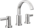 Delta Faucet Albion Widespread Bathroom Faucet 3-Hole, Chrome Bathroom Sink Faucet, 2-Handle Bathroom Faucet, Bath Faucet, Metal Push-Pop Drain Assembly, 1.2 GPM Flow Rate, Chrome 35855LF