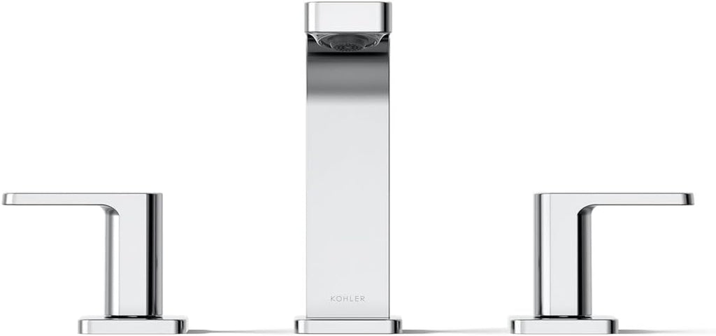 Kohler K-23484-4N-CP Parallel Widespread Bathroom Sink Faucet, .5 GPM, Lever Handles, Polished Chrome