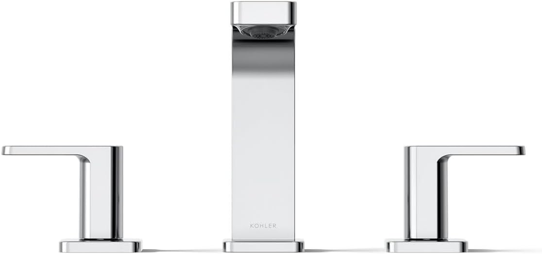 Kohler K-23484-4N-CP Parallel Widespread Bathroom Sink Faucet, .5 GPM, Lever Handles, Polished Chrome