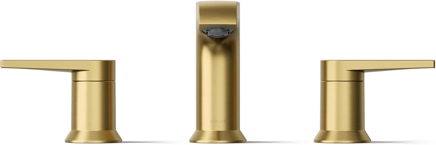 Kohler K-37893-4-2MB Hint® Widespread Bathroom Sink Faucet, Bathroom Faucets, 1.2 GPM, Vibrant Brushed Moderne Brass