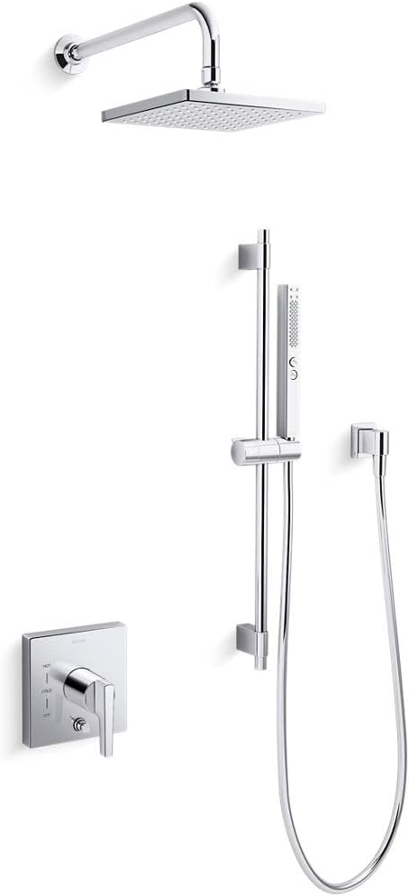 Kohler K-26273-Y-CP Honesty Shower Kit with Showerhead, Handshower, and Trim, 2.5 gpm, Polished Chrome