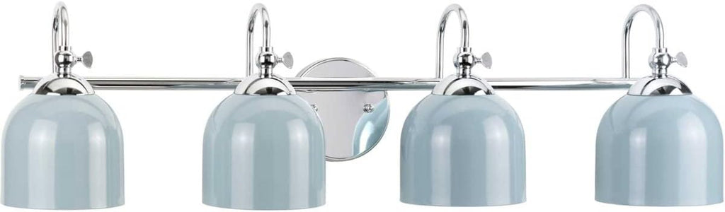 Progress Lighting Dalton Collection 33 in. 4-Light Polished Chrome Coastal Blue Vanity Light