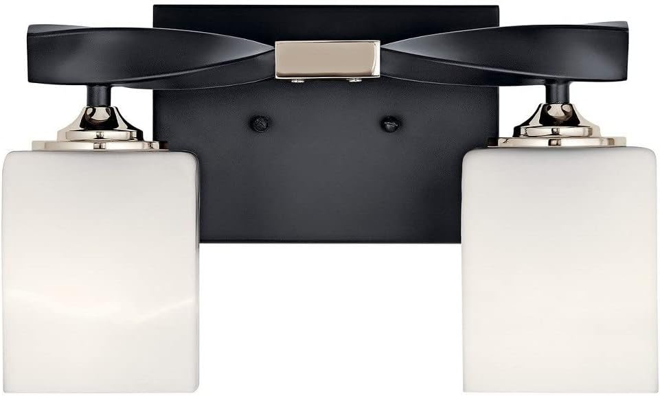 KICHLER Marette 13.5 ' 2 Light Vanity Light with Satin Etched Cased Opal Glass in Brushed Nickel