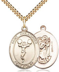 14kt Gold Filled St. Christopher Cheerleading Medal.