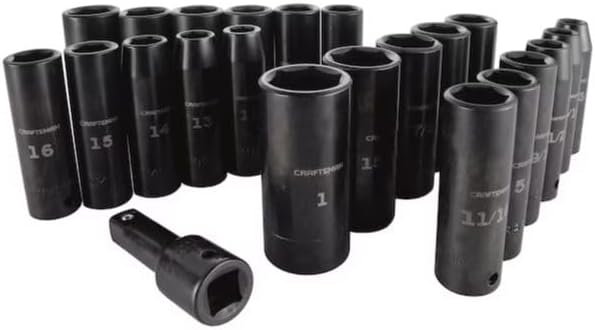 CRAFTSMEN 23 -Piece Standard (SAE) and Metric combination 1/2-in Drive Set 6-point Impact Socket Set