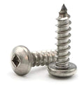 Square Drive Pan Head Sheet Metal Screws 18-8 Stainless Steel - #10 x 2 Qty-1,000
