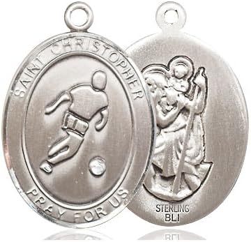 Sterling Silver St. Christopher/Soccer Medal.