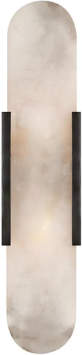 Black Modern Wall Sconces for Living Room, Marble Sconce Wall Light Fixtures for Bedroom, Alabaster Sconce Lighting for Entryway Bathroom, 1 Pack