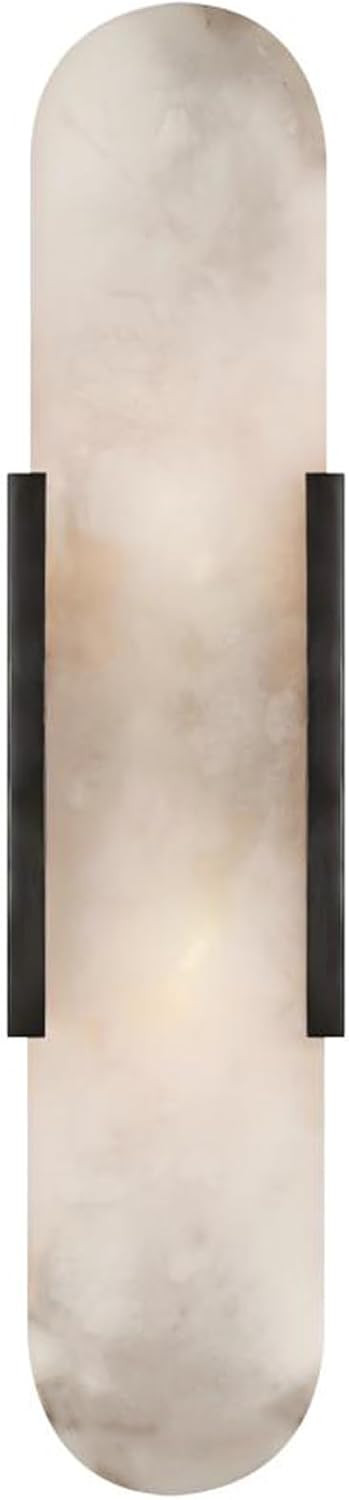 Black Modern Wall Sconces for Living Room, Marble Sconce Wall Light Fixtures for Bedroom, Alabaster Sconce Lighting for Entryway Bathroom, 1 Pack