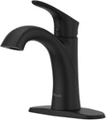Pfister Weller Bathroom Sink Faucet, Single Handle, Single Hole or 3-Hole, Matte Black Finish, LG42WR0B