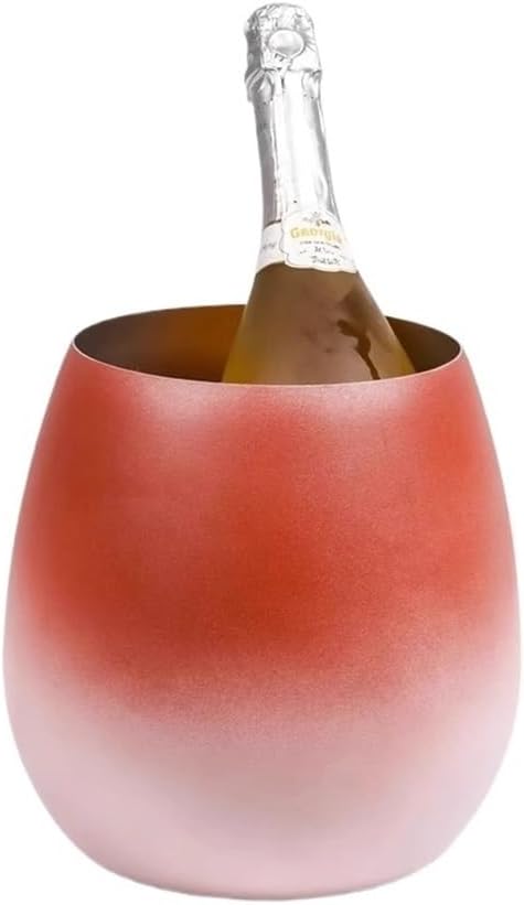 Ice Bucket, Stainless Steel Ice Bucket, Champagne Wine Beer Chilling Bucket Ice Buckets for Parties(Pink)