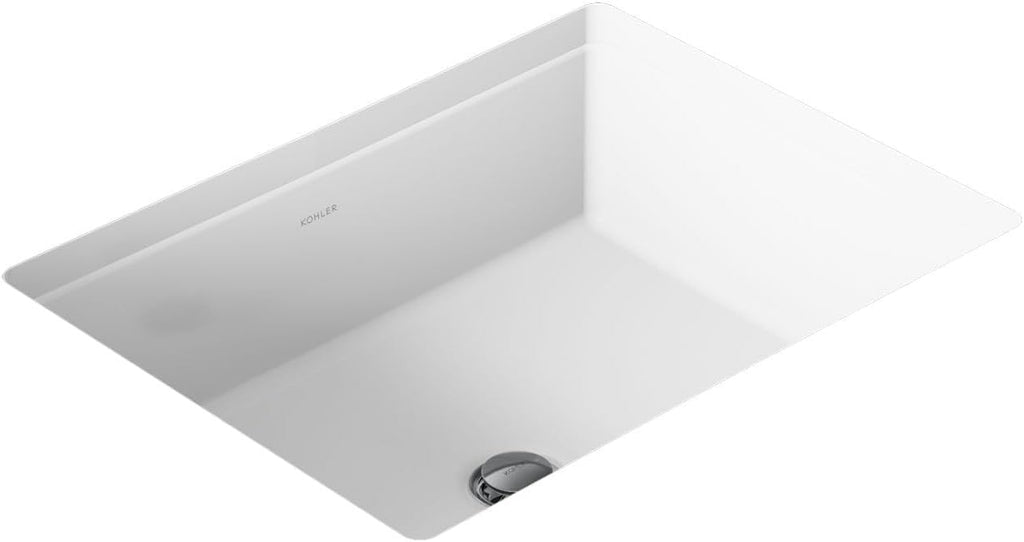 KOHLER 2882-0 Verticyl Rectangular Undermount Bathroom Sink, 19 3/4', White