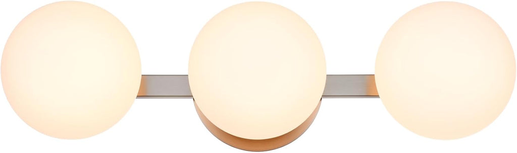Bathroom Vanity Light Fixtures, Modern 3 Lights Globe Wall Sconce Lighting Brushed Nickel, Porch Wall Mount Light Fixture for Bathroom, Mirror Cabinets Hallway Stairs