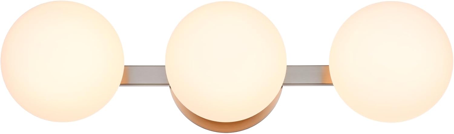 Bathroom Vanity Light Fixtures, Modern 3 Lights Globe Wall Sconce Lighting Brushed Nickel, Porch Wall Mount Light Fixture for Bathroom, Mirror Cabinets Hallway Stairs