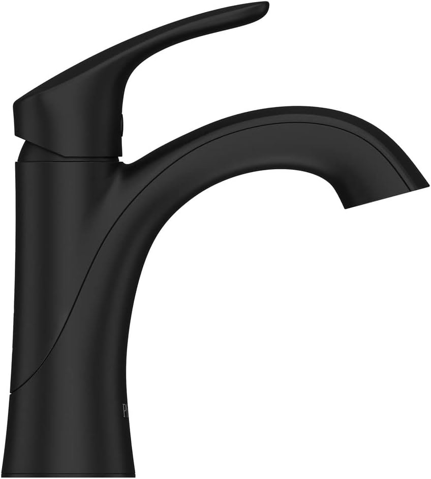 Pfister Weller Bathroom Sink Faucet, Single Handle, Single Hole or 3-Hole, Matte Black Finish, LG42WR0B